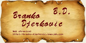 Branko Đerković vizit kartica